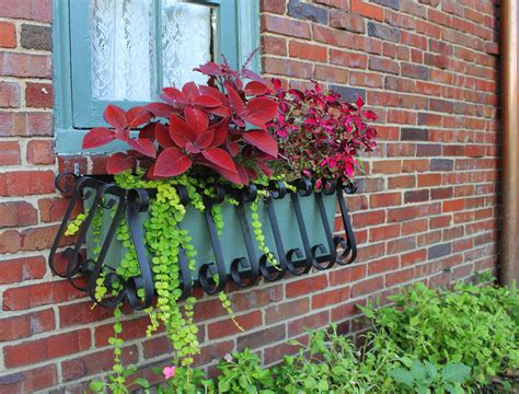 metallic window box planter|wrought iron window boxes.